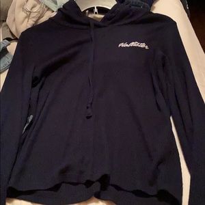 hollister blue croped hoodie